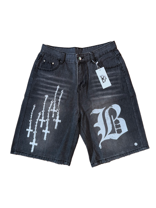 “BOUND” Distressed Luxury Jean Shorts